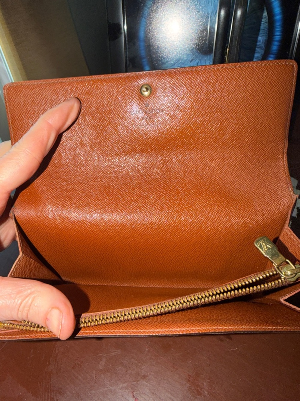Louis Vuitton Brown Monogram Trifold Wallet with Gold Snap - Picture 5 of 7